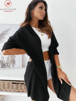 Femei de moda de Primăvară de Toamnă, Pulovere Cardigan V-Neck Maneca Lunga Culoare Solidă Subțire Tricotate Haină Lungă pentru Streetwear