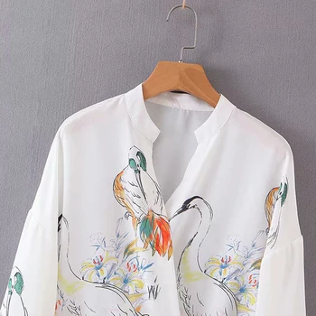 Femei De Moda De Vară Animal Print Alb Za Bluza Chic Feminin Maneca Lunga Din Satin Cardigan Tricouri Blusas Mujer De Moda 2021