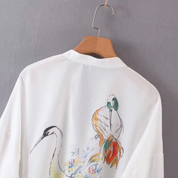 Femei De Moda De Vară Animal Print Alb Za Bluza Chic Feminin Maneca Lunga Din Satin Cardigan Tricouri Blusas Mujer De Moda 2021