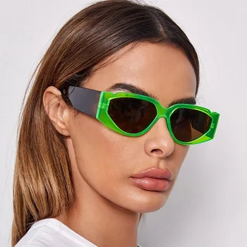 Femei de moda Ochelari de Soare Cateye Bomboane de Culoare Dreptunghi ochelari de Soare Cadru Larg Oglindă Ochelari de Nuante Uv400 Feminin de Ochelari de vedere MM61