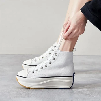 Femei de moda Platforma Panza Pantofi pentru Femei Pantofi Casual Plat High Top Adidași cu Curcubeu Șiret Primăvară zapatillas mujer
