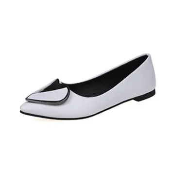 Femei de Moda Roz Confort Slip on Mocasini Doamna Casual Alb din Piele Pu Subliniat Toe Biroul Pantofi Plat Zapatos Mujer E6053