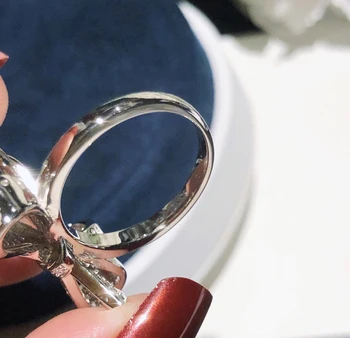 Femei de înaltă calitate S925 argint plin zircon papion inel de nod elegant de moda nobilă boutique cadou de Ziua Îndrăgostiților