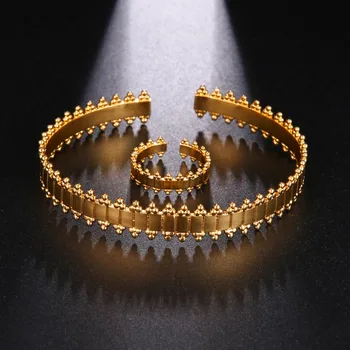 Femei deschidere bratara inel de două bucata costum de personalitate moda bijuterii geometrie moda bijuterii două bucata set