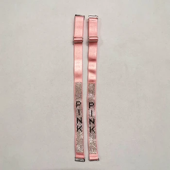Femei diamante incrustate roz litere zidărie sutien bretele lenjerie de corp accesorii curele plate blingbling diamant curele 1.8*35cm