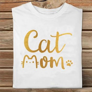 Femei Drăguț animale de Companie Pisica Amuzant Mama de Moda cu Maneci Scurte de Primăvară Imprimare Haine de Imprimare Tricou Femei Tee Top Doamnelor Grafic T-shirt