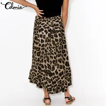 Femei Fuste de Moda de Talie Mare Volane Liber Casual Fusta Lunga Celmia Doamnelor Sexy Leopard Fusta Plus Dimensiune 5XL Partry Fusta 7