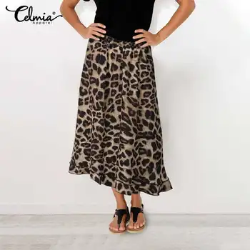 Femei Fuste de Moda de Talie Mare Volane Liber Casual Fusta Lunga Celmia Doamnelor Sexy Leopard Fusta Plus Dimensiune 5XL Partry Fusta 7