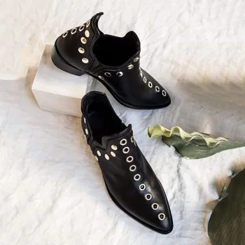 Femei Glezna Cizme de Iarna Sexy Degetul Ascutit Pantofi de Toamnă de Moda Împânzit Roman Chelsea Femei Cizme Scurte Plus Dimensiune Încălțăminte VT1535