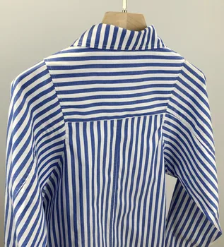 Femei Guler De Turn-Down Dungi Bluza Femei Cu Mâneci Lungi Drăguț Vintage Tricou Cu Maneci Lungi, Topuri 2021 Primăvara Devreme