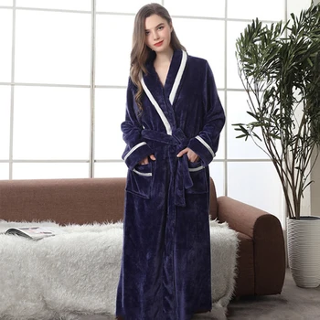 Femei Halate de baie Caldă de Iarnă Doamna Terry Sleepwear Moale Plus Dimensiune Solidă Maneca Lunga, Halate Pentru Femei Pufos Halat Kimono