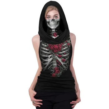 Femei Halloween Pulover Femei T-shirt Moale Respirabil Cadou Cool Fata de Capacul de Vară fără Mâneci Craniu 3d de Imprimare Topuri Casual