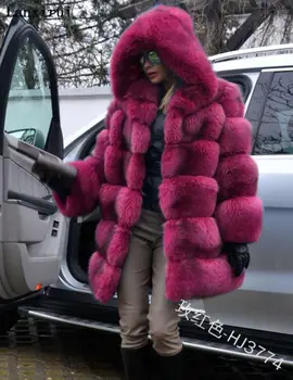 Femei Iarna Faux Blana Haina Sacou Confortabil Frontul Deschis Cu Glugă De Culoare Pură Îngroșa Maneca Lunga Cald Uza Palton Plus Dimensiune