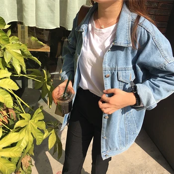 Femei jachete din Denim Harajuku Retro Solide în Vrac Buzunare Femei Sacou Simplu de Agrement, Toate-meci Trendy Stil coreean Chic Feminin