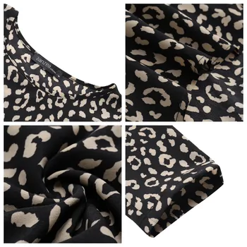 Femei Leopard de Imprimare Bluza ZANZEA 2021 Elegant Neregulate Camasa Casual cu Maneca Lunga Topuri de sex Feminin O de Gât Blusas Plus Dimensiune Tunica