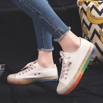 Femei Pantofi De Panza Adidași Curcubeu Unic 2020 Tendințe De Moda Primavara-Vara Vulcanizat Pantofi Fete Cool Formatori Top Scăzut 35-40