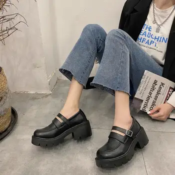 Femei Pantofi Platforma din Piele Mary jane Pantofi lolita Primăvara anului 2021 Doamnelor Fete Japoneze Tocuri inalte Fund Gros Pantofi cu tocuri joase