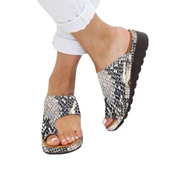 Femei Papuci de casă Șarpe Femei Pană în formă de Deget de la picior Deschis Glezna Plat Pantofi de Vara Moda Roman Platforma, Sandale de Plajă