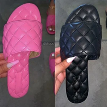 Femei Papuci Piele PU Moale Doamnelor Pantofi anti-Alunecare Confortabil Plat Slide-uri în Afara Plajă Femeie Încălțăminte de Moda de Vară 2020