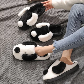 Femei Papuci Răstoarnă Flops Cald Iarna Câine Drăguț Pantofi Barbati de Moda Sandale cu Platforma Slide-uri Non-alunecare de Apartamente Interior Confortabil