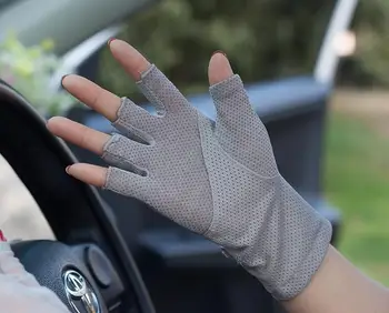 Femei primavara-vara semi-deget mănuși de conducere doamnei de vară de protecție solară mănuși de degete doamna alunecare-dovada dantela sexy mănușă R355