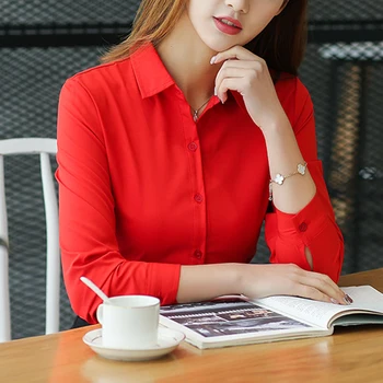 Femei Primavara Vara Toamna Iarna Vintage Simplu Rosu Bluza Camasa Office Purta Fata De Anglia Stil Preppy Bază Bluze Camasi