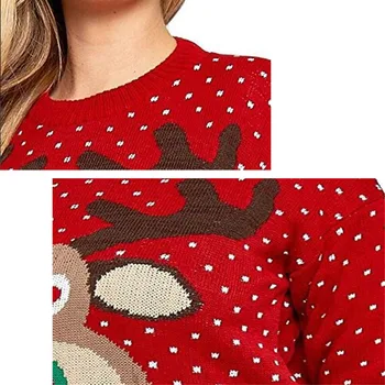 Femei Pulover De Crăciun Urât Cerb Cald Pulover Vrac Tricotate Cu Maneca Lunga Fete Pulover De Crăciun Jumper Partea De Sus Bluza Haina De Iarna