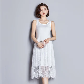 Femei Rochie De Vară 2020 Gât Rotund Modal Plus Dimensiune Rochii De Moda Coreeană Rezervor Pulover Fără Mâneci Epocă Rochie Lunga