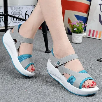 Femei Sandale cu Platforma Pantofi 2019 Pene de Leagăn Pantofi Casual, Confortabile, Non-alunecare de Respirabil Ochiurilor Doamnelor Pantofi Open Toe Sandale