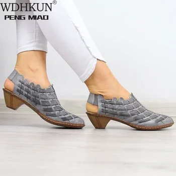 Femei Sandale de Moda Cross-Tricot Scurt Sandale Wedge Respirabil Femei Pantofi Casual de Vara PU Pantofi Platforma Sandale Gladiator