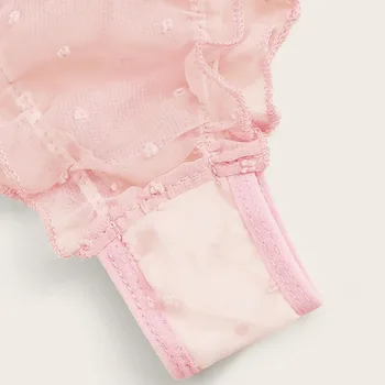 Femei Set de Lenjerie Doamnelor Corset roz tifon dantela bandaj split Lenjerie Set de Lenjerie conjuntos ropa interior mujer T#