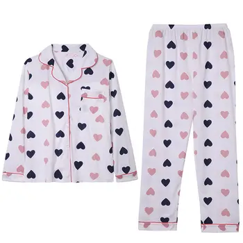 Femei Seturi de Pijamale Confort cămașă de Noapte KawaiiTurn-jos Gât Tricou+Pantaloni Maneca Lunga, Pijamale Primavara Toamna Femei Uzura Acasă