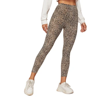 Femei Sexy Leopard de Imprimare fără Sudură Jambiere Talie Mare Casual Pantaloni se Potrivesc Perfect Solduri (XS/S/M/L/XL)