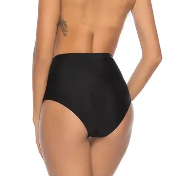 Femei Sexy Negru Chilotei Bikini Talie Mare Costume De Baie Fundul Gol Afară Bowknot Femeie Costume De Baie, Slipuri De Baie Beachwear