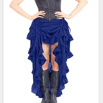 Femei Steampunk Fusta Vintage Gotic corset Fusta Volane Plus Dimensiune Pirat Costum medieval Multi Ridicat Scăzut Dans Costume