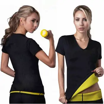 Femei T-Shirt Fierbinte Sport din Neopren Sauna Bodyshaper Slăbire Talie Fitness Tricou Sportwear Topuri Plus Dimensiune XXXL