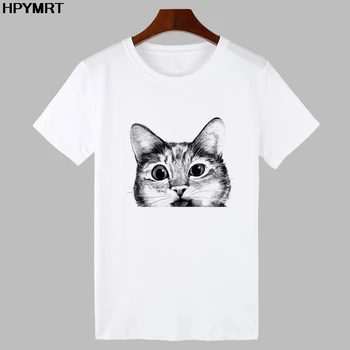 Femei T-shirt Pisica se uita la tine Topuri Imprimate Tee 2020 Vara Noi de sex Feminin tricou Maneca Scurta Casual Harajuku Tricou Haine