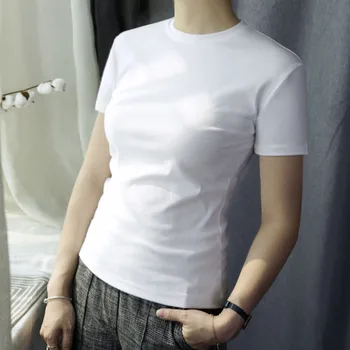 Femei top din Bumbac cu maneci scurte O-neck tricou femei meci tee negru gri alb t shirt femei bts