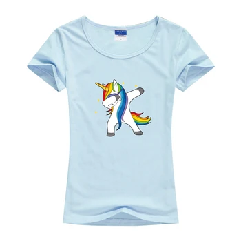 Femei Unicorn Desene animate Imprimate T-Shirt Alb, Fetele Harajuku Maneca Scurta Lycra cu Bumbac Kawaii Tricou Tricou 2019 Vara LT19