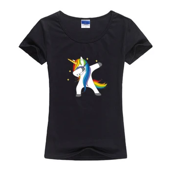 Femei Unicorn Desene animate Imprimate T-Shirt Alb, Fetele Harajuku Maneca Scurta Lycra cu Bumbac Kawaii Tricou Tricou 2019 Vara LT19