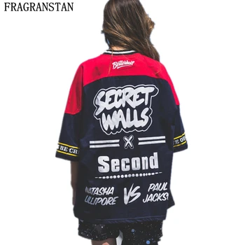 Femei Vara Noi Hip Hop tricou Streetwear Maneci Scurte O-Gât Scrisoare de Imprimare Supradimensionat din Bumbac Tricouri Vrac Plus Dimensiune Topuri LY400