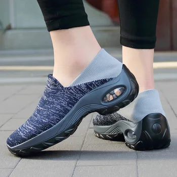 Femeia A Vulcaniza Pantofi 2020 Doamnelor Platforma Adidasi Pantofi Plat Lumina Moda Ochiurilor De Plasă Respirabil Șosete Pantofi Sport Moale Casa Pantofi