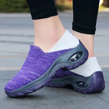 Femeia A Vulcaniza Pantofi 2020 Doamnelor Platforma Adidasi Pantofi Plat Lumina Moda Ochiurilor De Plasă Respirabil Șosete Pantofi Sport Moale Casa Pantofi