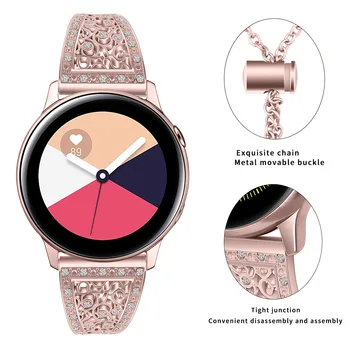 Femeia Curea de Ceas cu diamante Pentru Samsung galaxy watch active 2 Banda din oțel Inoxidabil Pentru Samsung Galaxy Watch 42mm sport S2