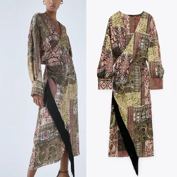 Femeie De Lux Boho Dress Za 2020 Folie Boem Maxi Rochie Femei, Cu Maneci Lungi Design Elegant Rochie Doamnelor Partidul African Rochii De Club