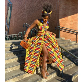 Femeile 2020 Dashiki De Imprimare De Vara Maxi Rochie Plus Dimensiune Moda Doamnelor Haine De Sex Feminin Elegant Africane Rochii De Petrecere Halat Africaine