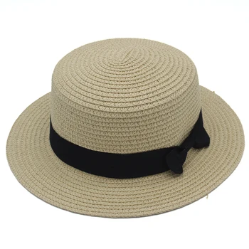 Femeile Adulte, Copii Copil Băiat Fată de Sus Plat Paie Luntraș Marinar, Pălărie de Plajă de Vară Pălărie Panama Părinte-copil Capac GH-600