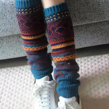 Femeile Boho Jambierele Aztec Tricot Încălzit De Picior Pentru Tall Cizme Scurte Femei Fulg De Nea Mozaic De Boot Toppers Moda De Iarnă