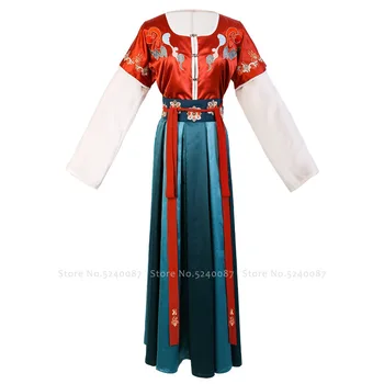 Femeile Chineză Tradițională Hanfu Tang Costum De Dans Tinute Retro Broderie Zână Printesa Rochie De Qipao Set De Costum