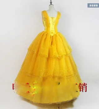 Femeile de înfrumusețare de Lux, costume de Belle printesa rochie de Adult cosplay costum petrecere rochii galbene